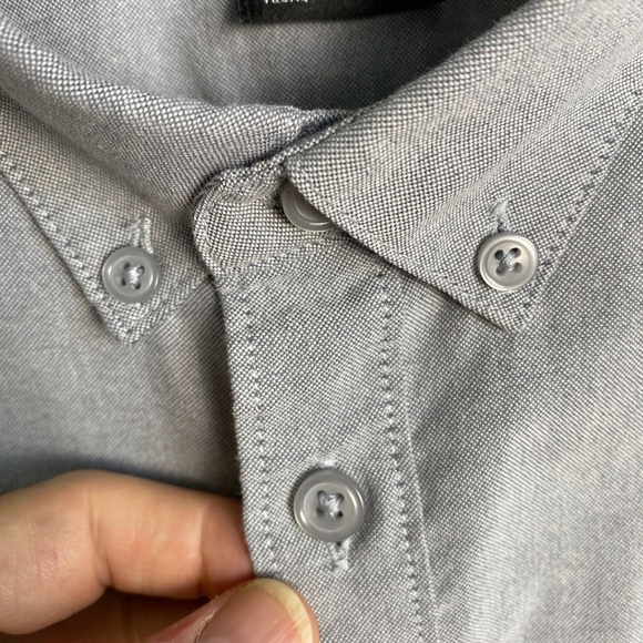 RVCA Boy's Gray Button Down Short Sleeve Dress Shirt Size Medium - Picture 4 of 9